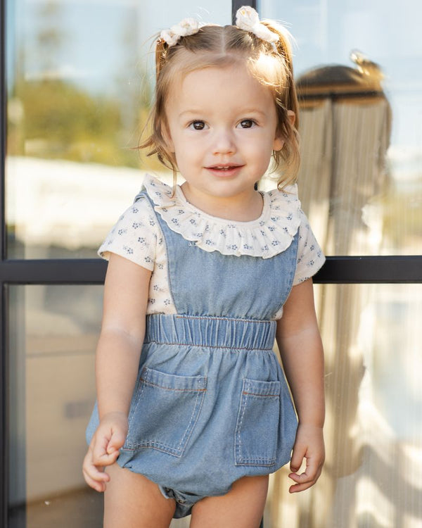 DENIM ROMPER | WASHED BLUE