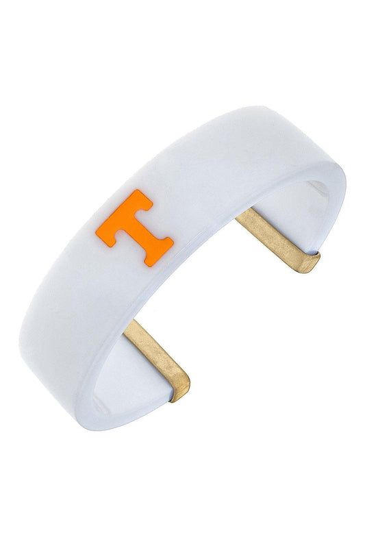 Tennessee Volunteers Resin Logo Cuff Bracelet | White