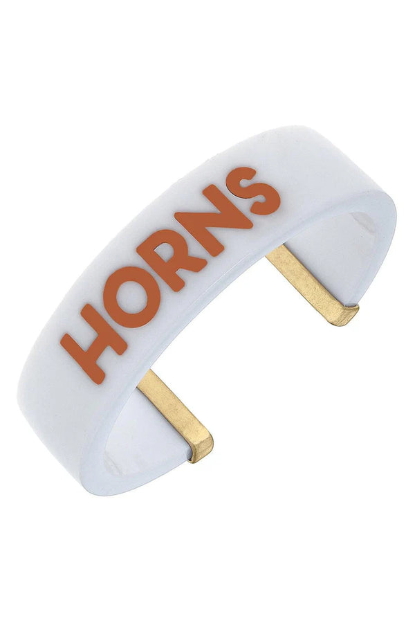 Texas Longhorns Resin Cuff Bracelet | White