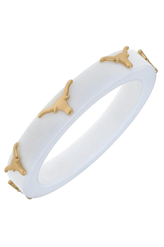 Texas Longhorns Resin Logo Bangle | White