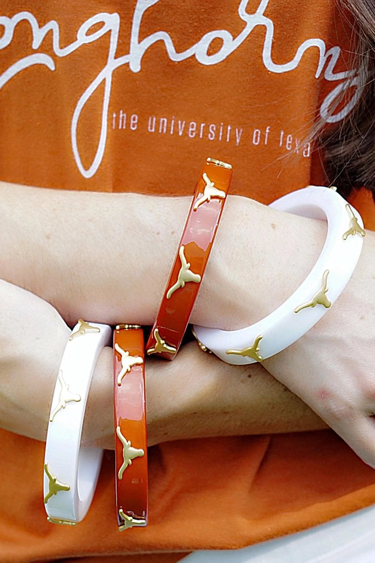 Texas Longhorns Resin Logo Bangle | White