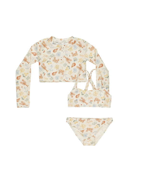 CROP RASHGUARD SET || NAUTICAL