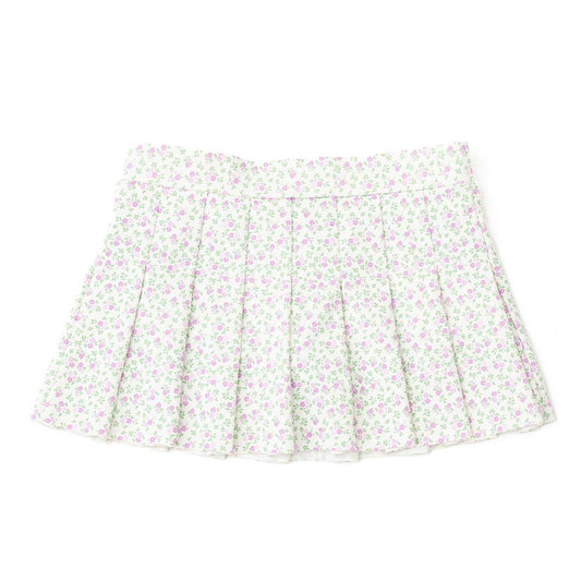 Cottage Floral Lilac Pleated Active Skirt