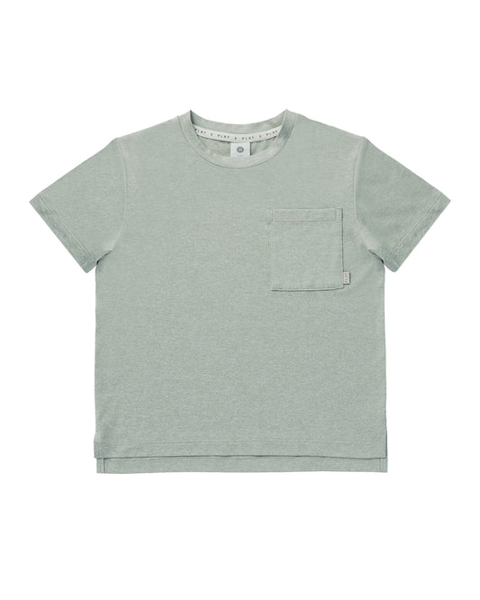 COVE ESSENTIAL POCKET TEE || HEATHERED SEA GREEN