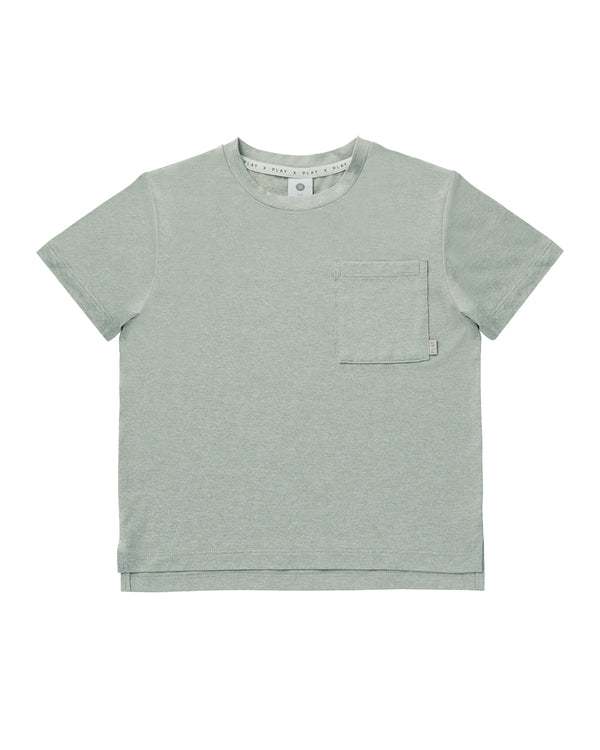 COVE ESSENTIAL POCKET TEE || HEATHERED SEA GREEN