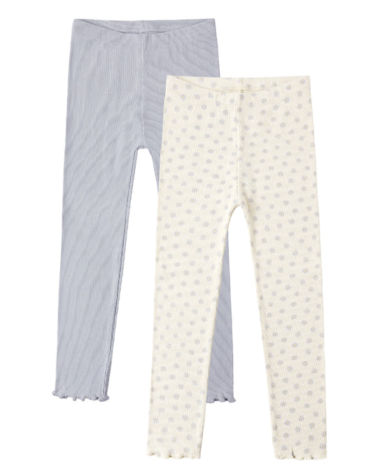 RIBBED LEGGING SET || NATURAL, PERIWINKLE