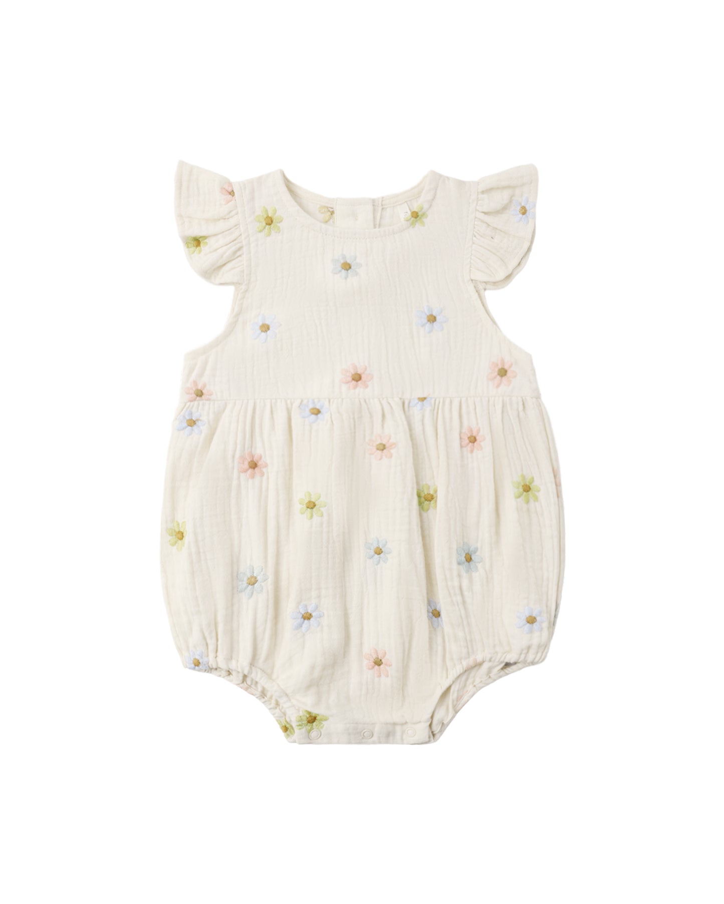 AMELIA ROMPER || EMBROIDERED DAISIES