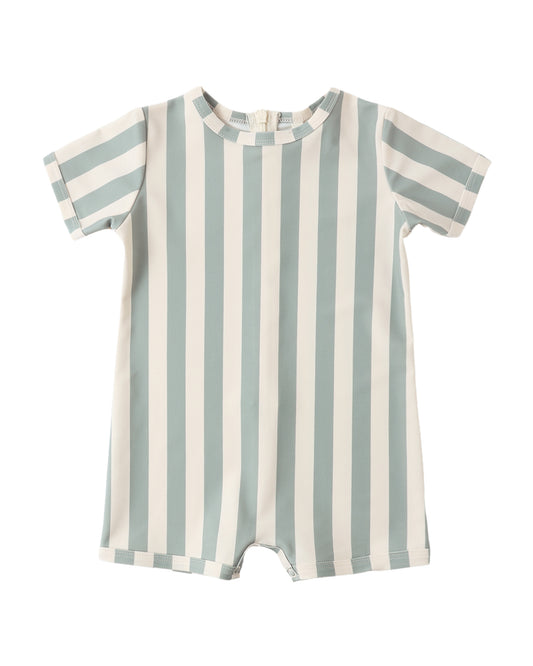 SHORTY ONE-PIECE || GREEN STRIPE