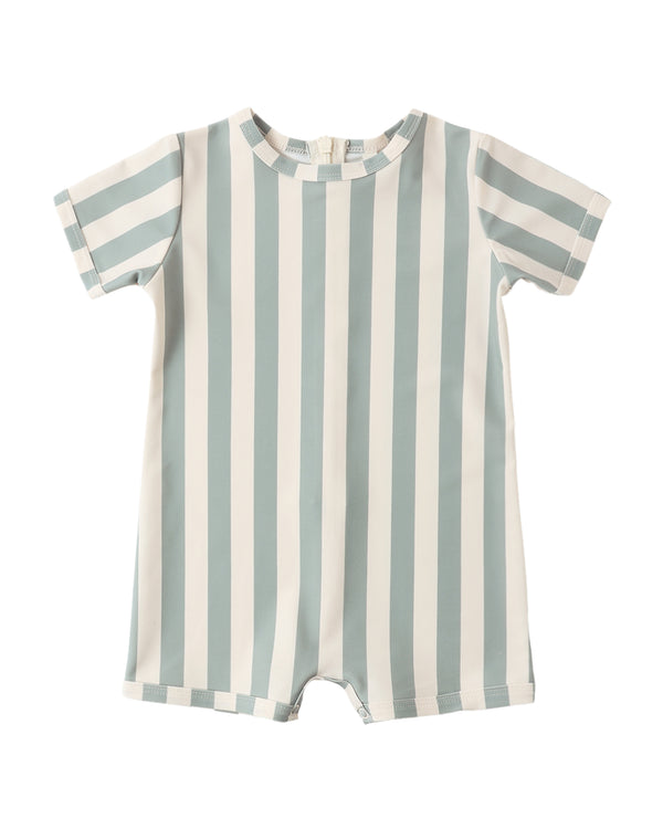 SHORTY ONE-PIECE || GREEN STRIPE