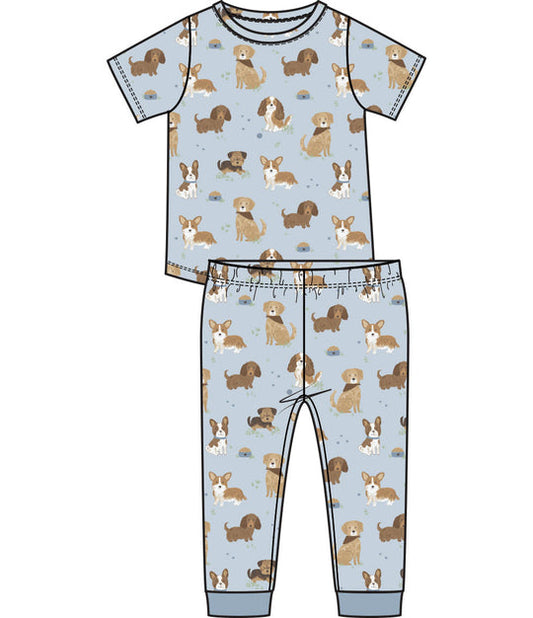 SS Loungewear Set | Best Friend Dogs Blue