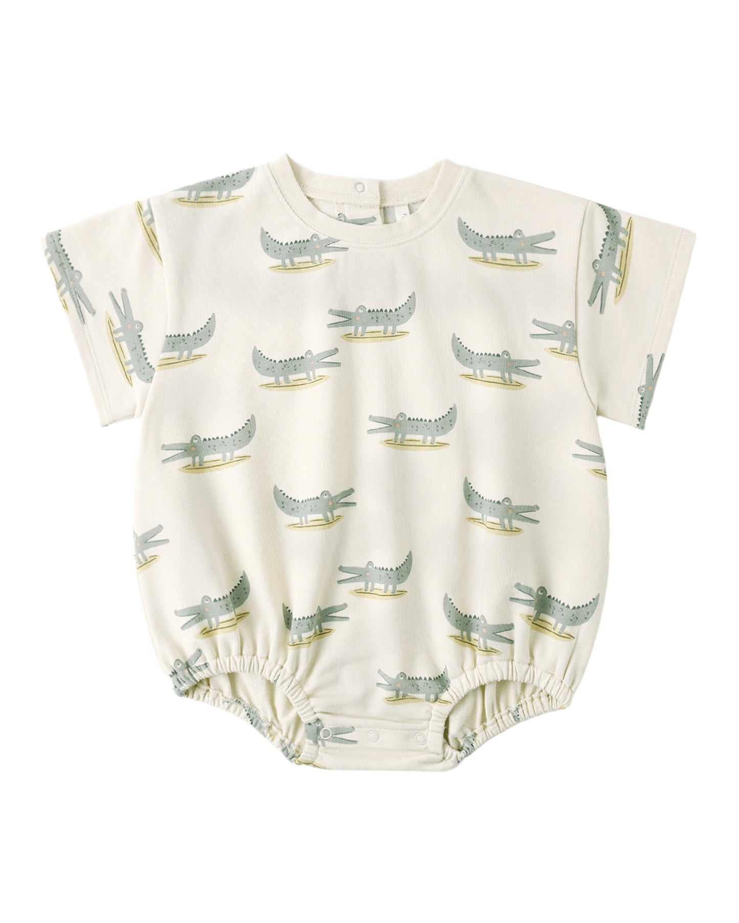 RELAXED BUBBLE ROMPER || ALLIGATORS