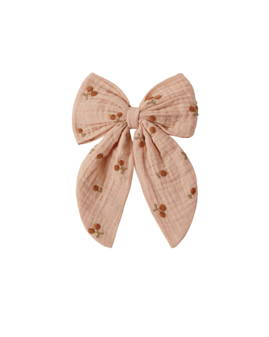 OVERSIZED BOW || CHERRY EMBROIDERY