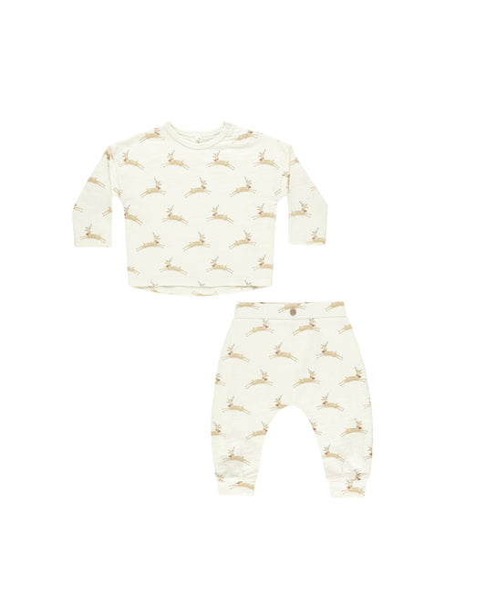 LONG SLEEVE TEE + PANT SET || REINDEER