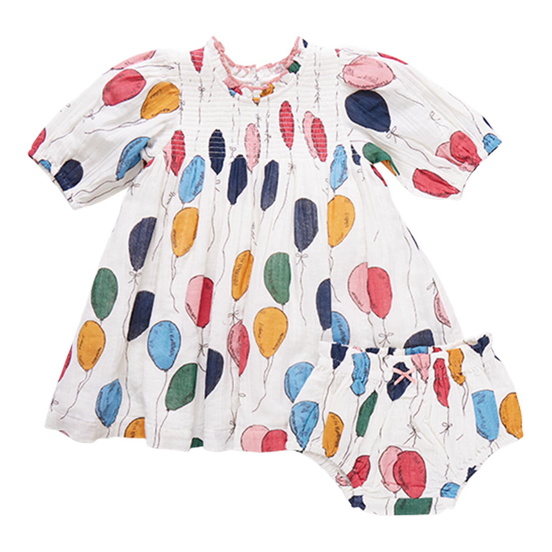 Baby Girls Stevie Puff Sleeve Dress Set | Balloon Bunches