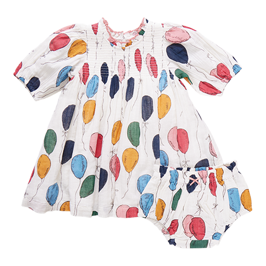 Baby Girls Stevie Puff Sleeve Dress Set | Balloon Bunches