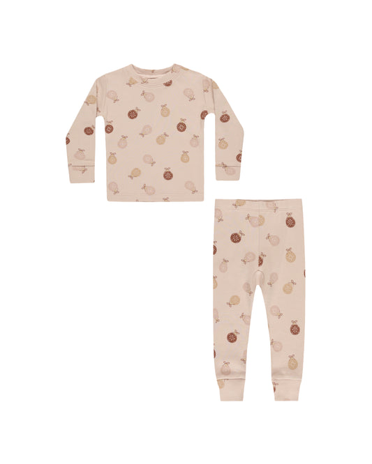 ORGANIC LONG SLEEVE PAJAMA SET || ORNAMENTS