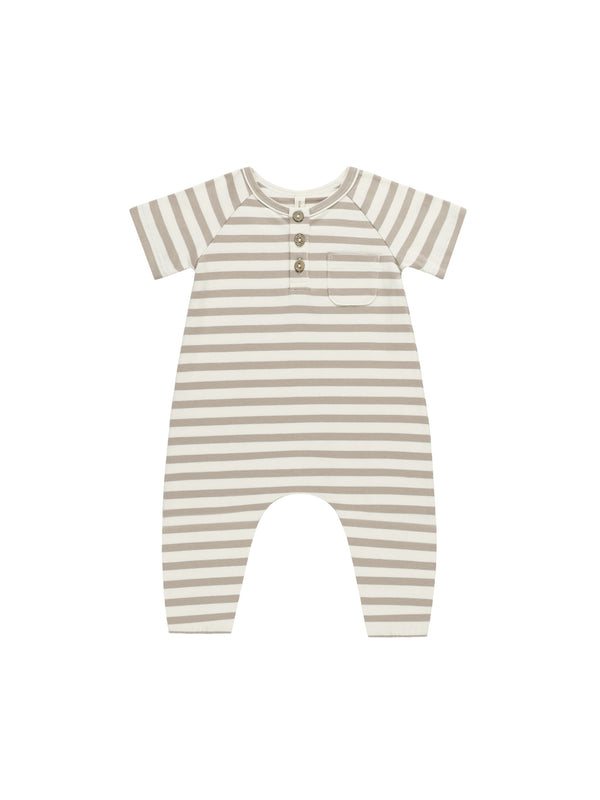 Short Sleeve Jumpsuit | Grey Stripe