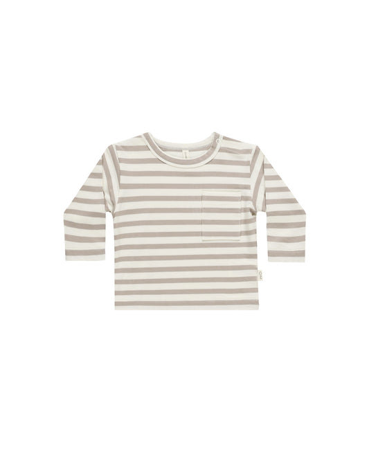 Long Sleeve Pocket Tee | Grey Stripe