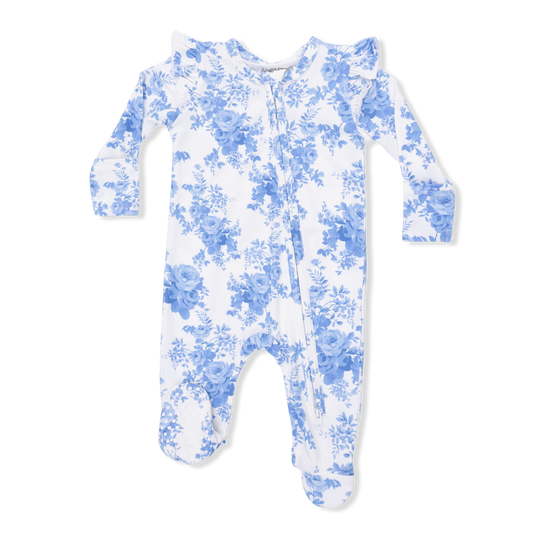 2 Way Ruffle Sleeve Zipper Footie | Dream Cottage Floral