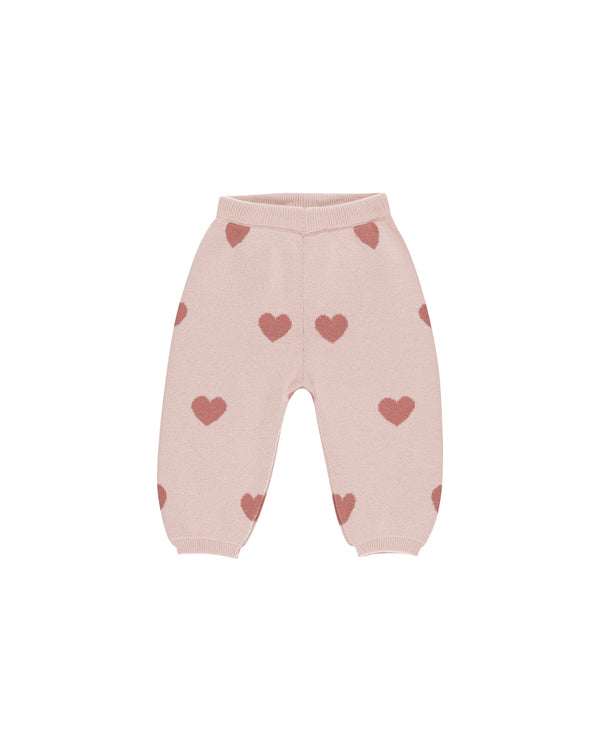 HEART KNIT PANTS || BUBBLEGUM