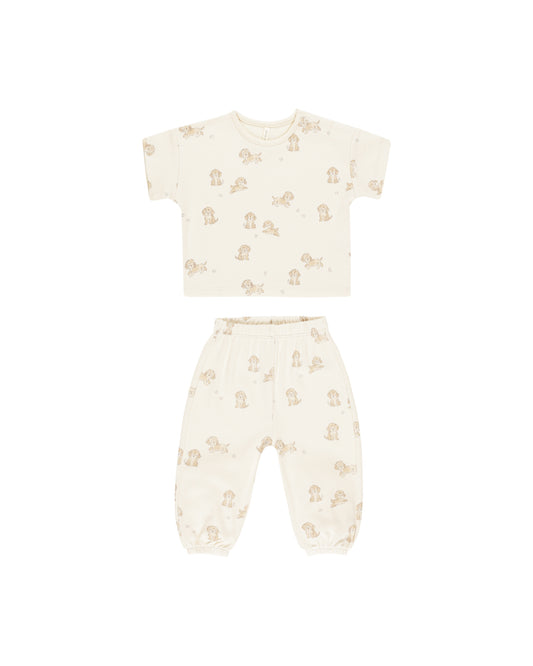 JERSEY TEE + PANT SET || PUPPIES