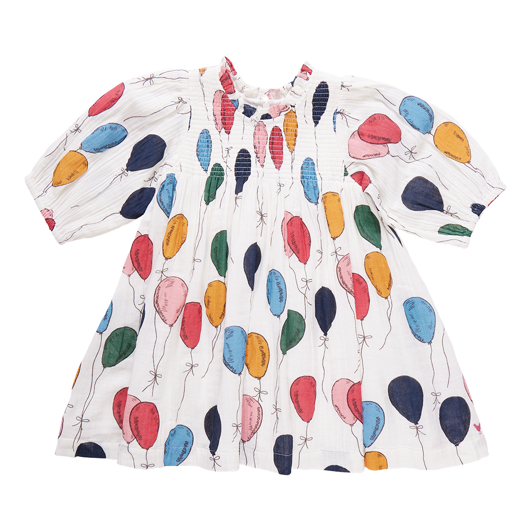 Girls Stevie Puff Sleeve Dress | Balloon Bunches