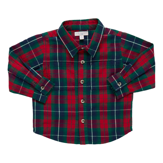 Boys Jack Shirt | Red Tartan