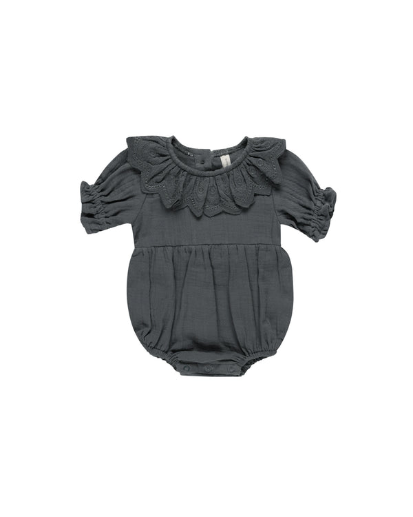 Collared Romper | Indigo