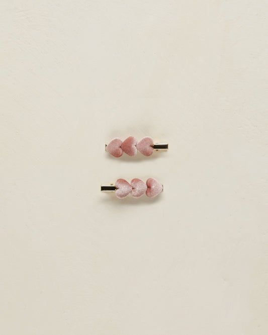 VELVET HEART CLIPS || BUBBLEGUM