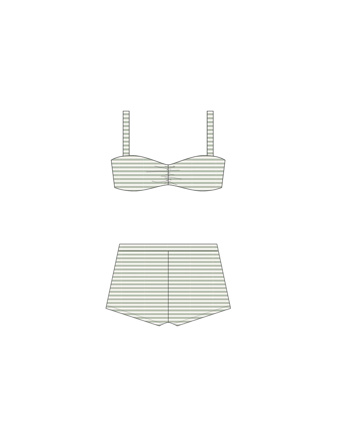 ALAYA BIKINI SET || SAGE STRIPE