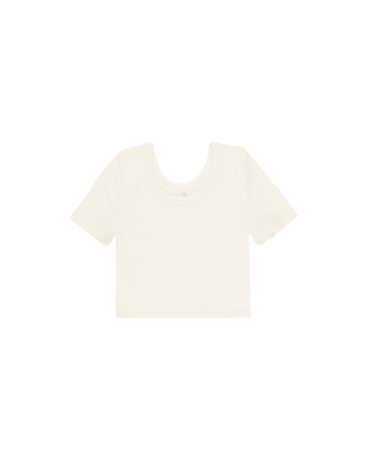 POINTELLE TEE || IVORY