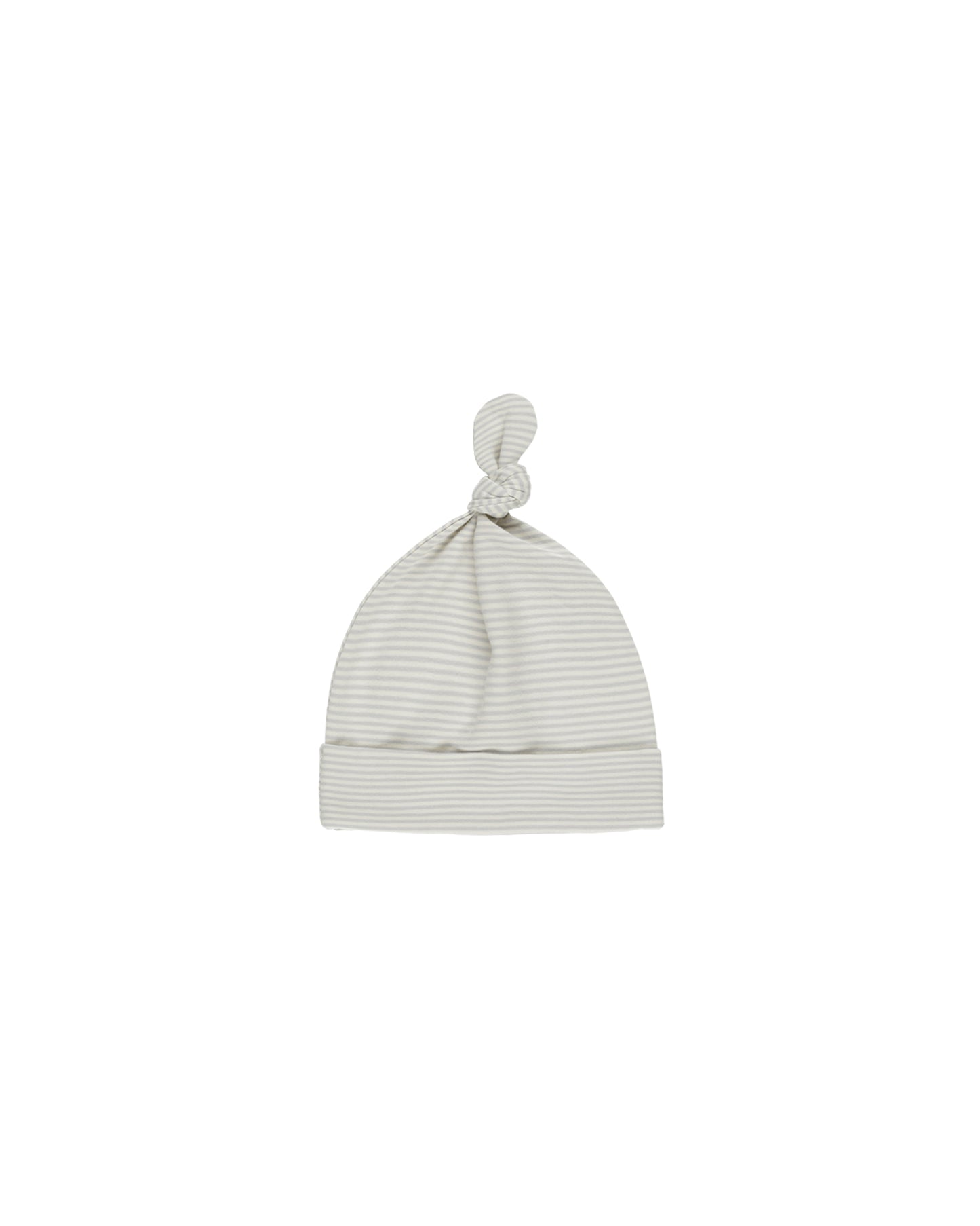 KNOTTED BABY HAT || SKY MICRO STRIPE