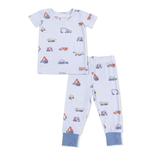 Short Sleeve Loungewear Set | Construction Vehicles