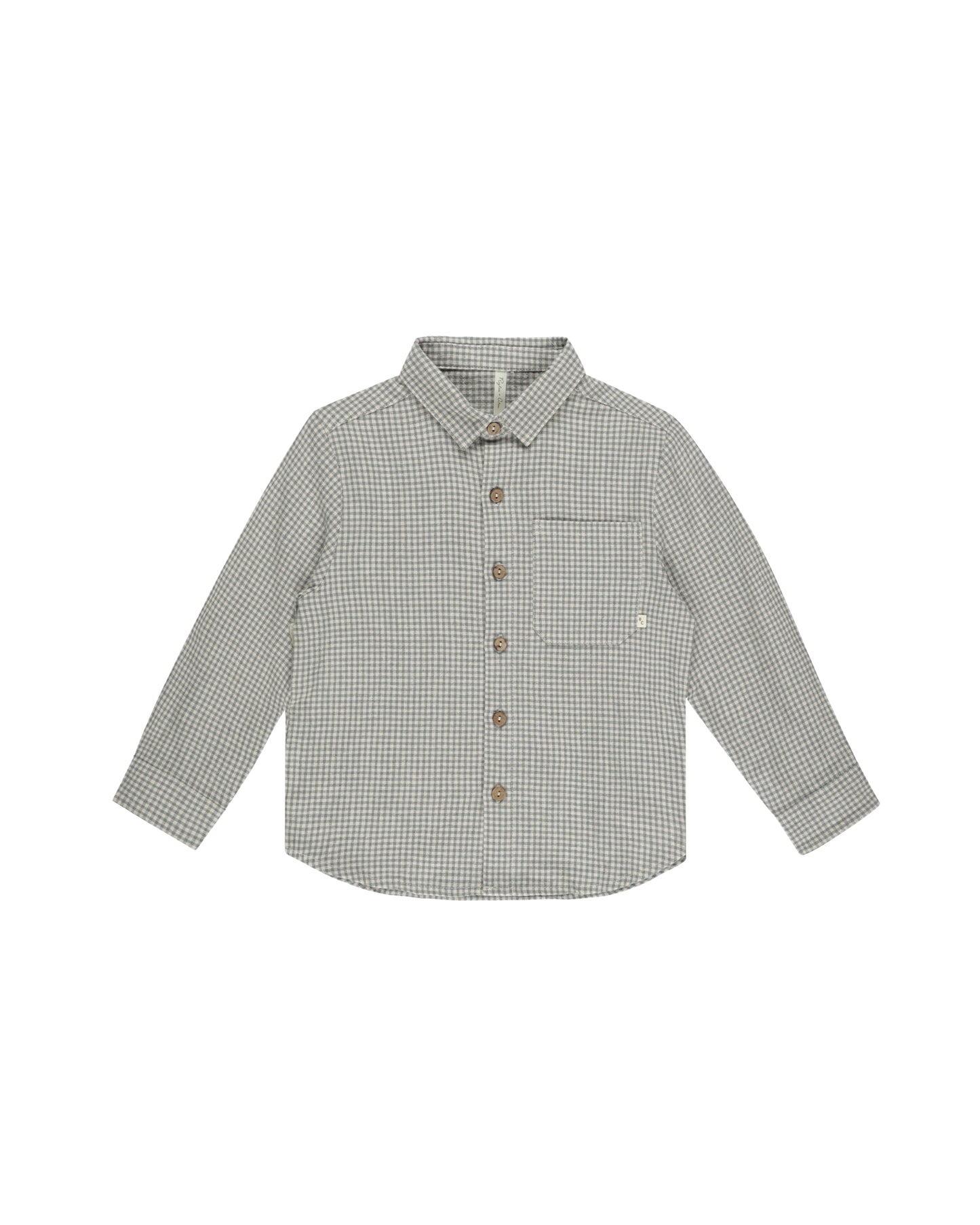 COLLARED LONG SLEEVE SHIRT || FOREST GINGHAM