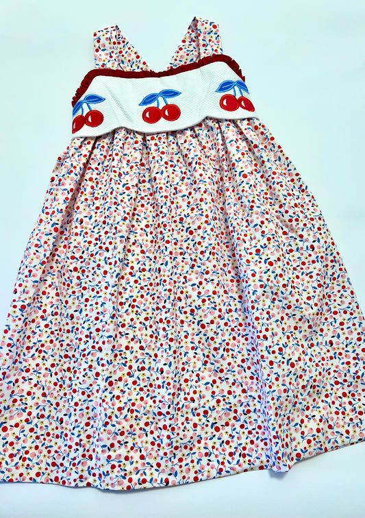 Girls Applique Sundress | Cherries