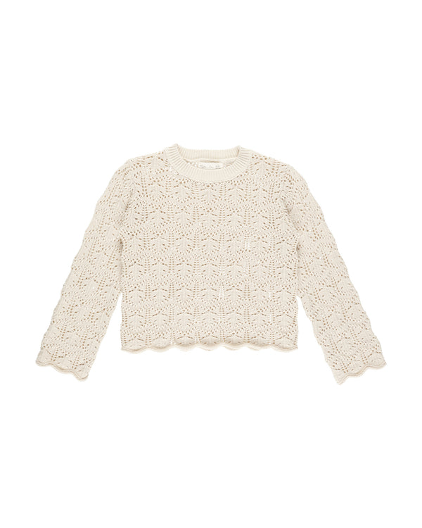 CROCHET KNIT PULLOVER || NATURAL