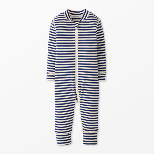 Baby Print 2-Way Zip Sleeper in HannaSoft | Navy