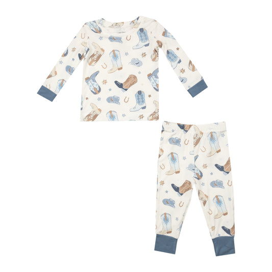 LS Loungewear Set | Cowboy Boots Blue