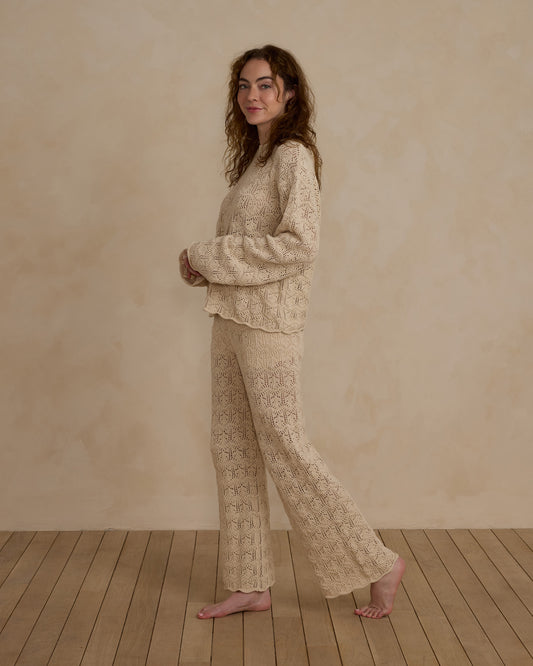 CROCHET KNIT PULLOVER | NATURAL