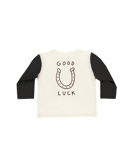 HENLEY LONG SLEEVE TEE || GOOD LUCK