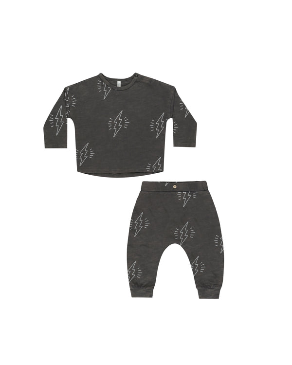 LONG SLEEVE TEE + PANT SET || BOLTS