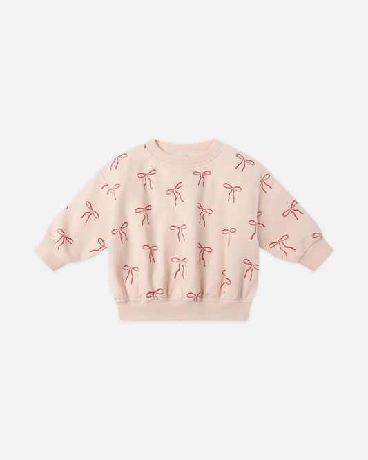 RELAXED FLEECE SWEATSHIRT || RED BOWS
