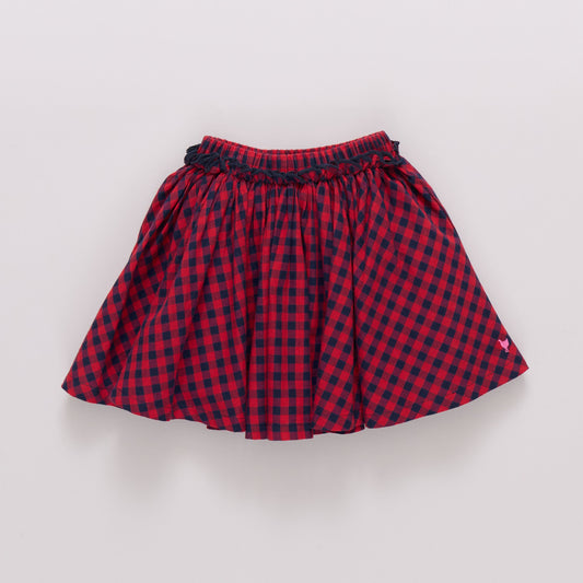 Girls Gianna Skirt | Red Blue Check