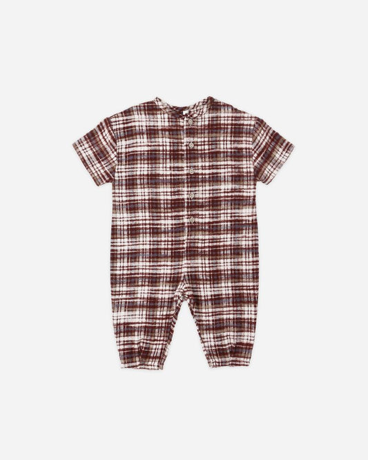 HAYES JUMPSUIT || BURGUNDY PLAID