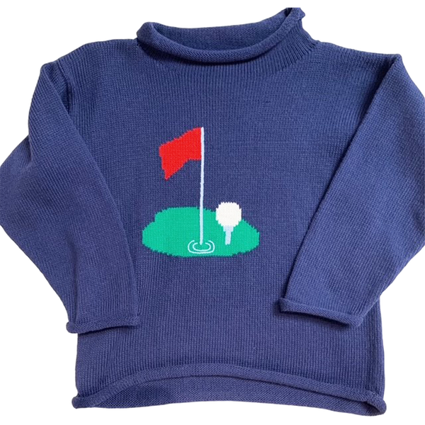 Roll Neck Sweater | Golf On Navy