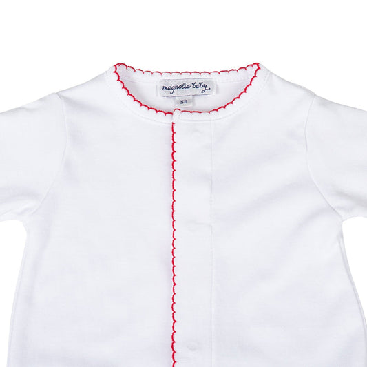 White and Red Basics Footie