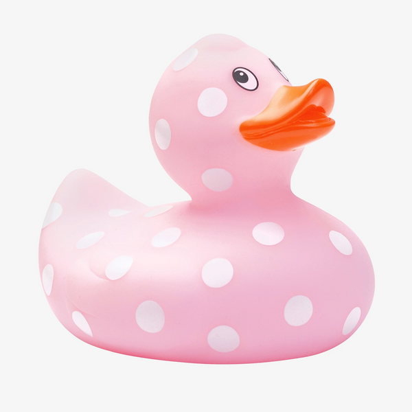 Polka Dot Rubber Duckie | Pink