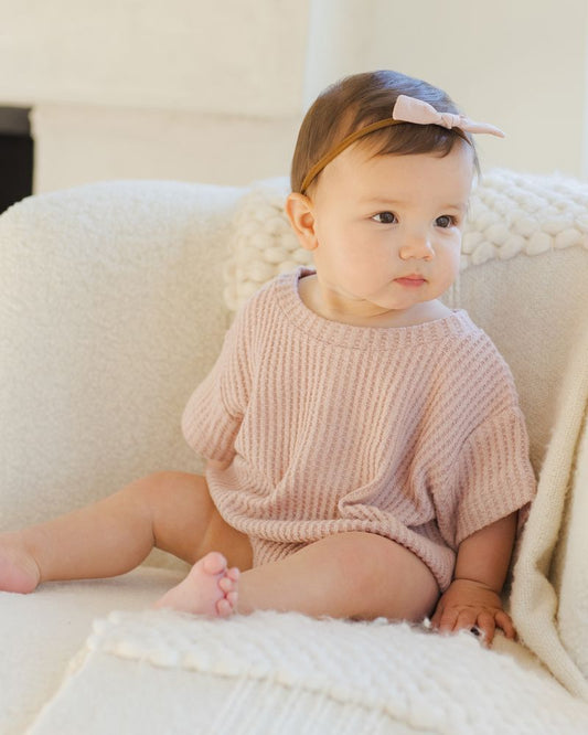RELAXED BUBBLE ROMPER || ROSE