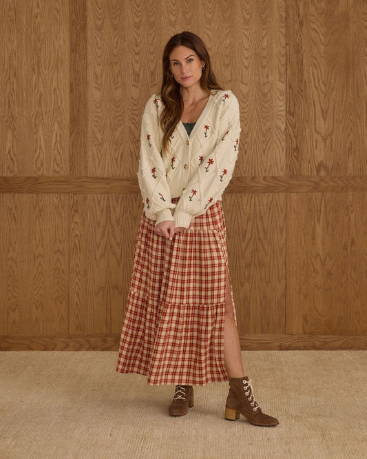 BOXY CROP CARDIGAN || WINTER DAISY EMROIDERY - WOMENS