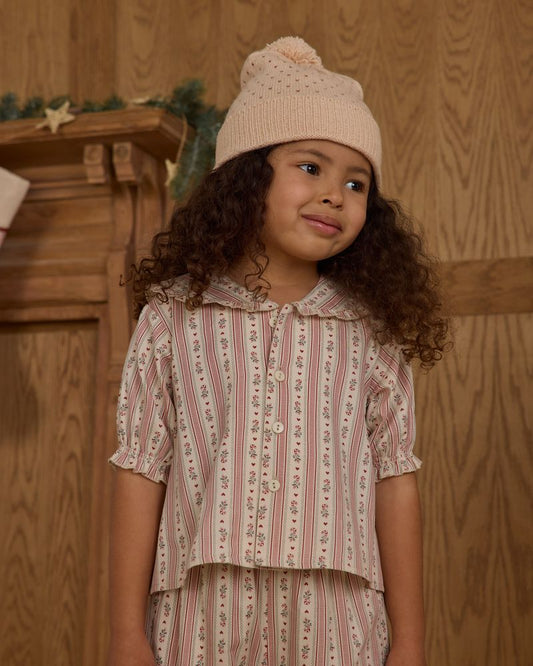 RUFFLE PAJAMAS || CANDY CANE STRIPE